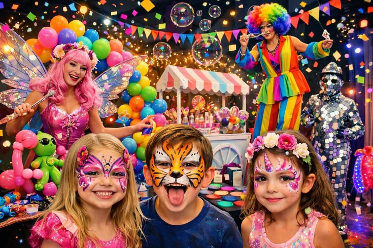 Kids face painting and creative party activity